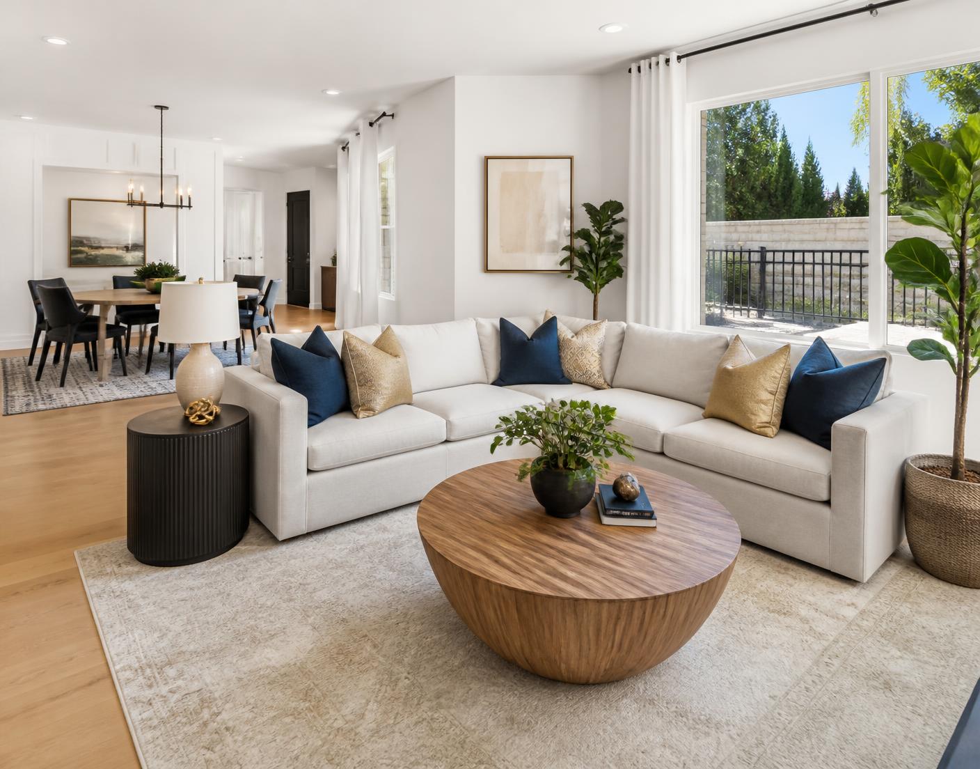 Bright, furnished shared living room in an EGS Housing home